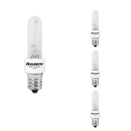 Bulbrite 40W Dimmable T3 Krypton/Xenon Light Bulbs, Frost Glass, Candelabra E12 Base, 560lu , 4PK 862793